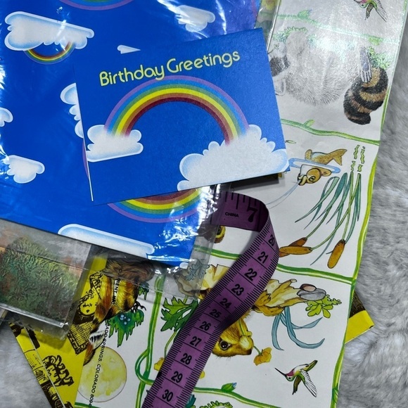 Hallmark Birthday Greetings Current Rainbows and Natures gift wrap sheets lot - Picture 11 of 11